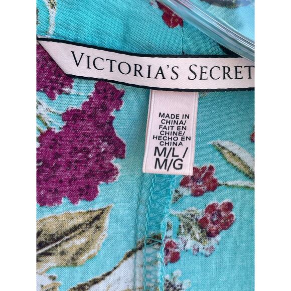Victoria's Secret aqua floral M/L kimono robe cover - Picture 3 of 5